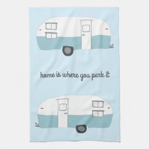 Linge De Cuisine Rétro bleu de la remorque de campeur rv Motorhome