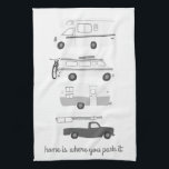 Linge De Cuisine Rétro Camping Motorhome RV Vanlife Grey Blanc<br><div class="desc">Chez vous,  c'est là que vous le garez ! Décorez votre cuisine avec cette serviette cool. Fait un grand ménage ou cadeau d'anniversaire! Vous pouvez le customiser et ajouter du texte. Consultez ma boutique pour trouver beaucoup plus de couleurs et de motifs plus des trucs de cuisine assortis!</div>