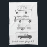 Linge De Cuisine Rétro Camping Motorhome RV Vanlife Grey Blanc<br><div class="desc">Chez vous,  c'est là que vous le garez ! Décorez votre cuisine avec cette serviette cool. Fait un grand ménage ou cadeau d'anniversaire! Vous pouvez le customiser et ajouter du texte. Consultez ma boutique pour trouver beaucoup plus de couleurs et de motifs plus des trucs de cuisine assortis!</div>