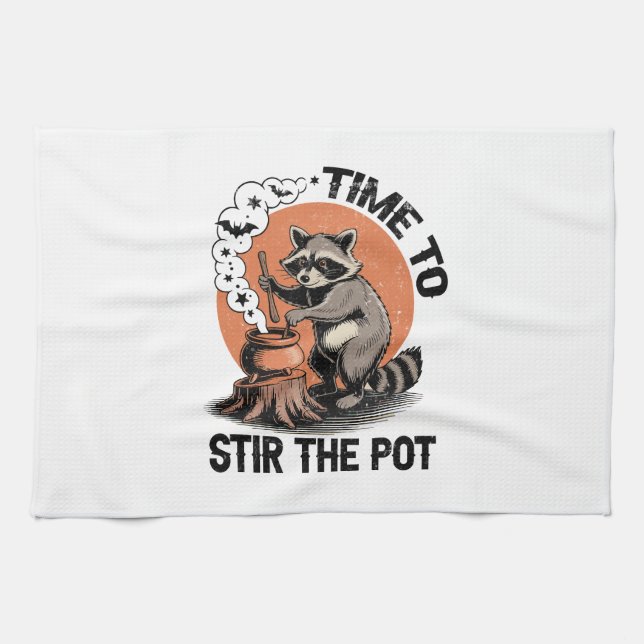 Linge De Cuisine Retro Halloween Feral Time to Stir The Pot (Horizontal)