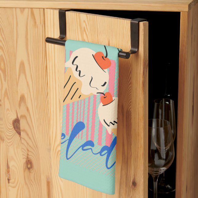 Linge De Cuisine Retro Italian Ice Cream Cones (Pliage en tiers)