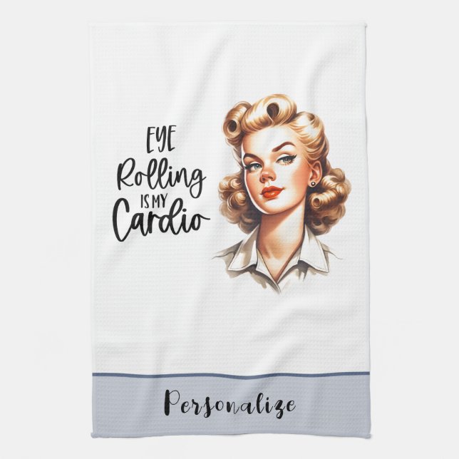 Linge De Cuisine Retro les années 50 Glam Housewoman Drôle Humour s (Vertical)