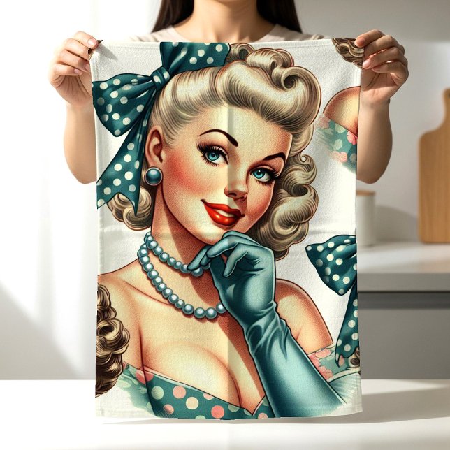 Linge De Cuisine Rétro Mignon Pin-Up Classique (Créateur téléchargé)