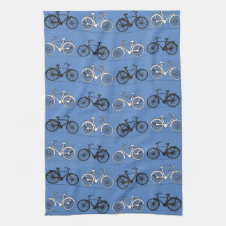 Linge De Cuisine Rétro motif bleu de bicyclette