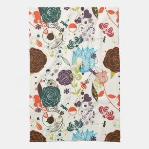 Linge De Cuisine Rétro motif floral 2