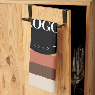 Linge De Cuisine Retro Stripes Business Company Logo Bienvenue 60s 