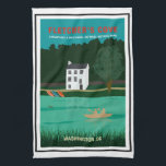 Linge De Cuisine Retro Travel Poster Fletcher's Cove Washington DC<br><div class="desc">Cette serviette de cuisine design de style rétro présente Fletcher's Cove (Fletcher's Boathouse) sur le site historique national Chesapeake & Ohio Canal à Washington DC. Il est parfait pour tous ceux qui ont passé le week-end à naviguer et à courir le long du vieux canal et chemin de ville.</div>