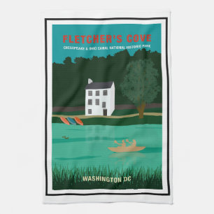 Linge De Cuisine Retro Travel Poster Fletcher's Cove Washington DC