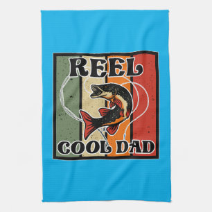 Linge De Cuisine Retro Vintage Pêche Reel Cool Papa Pêcheur Amant