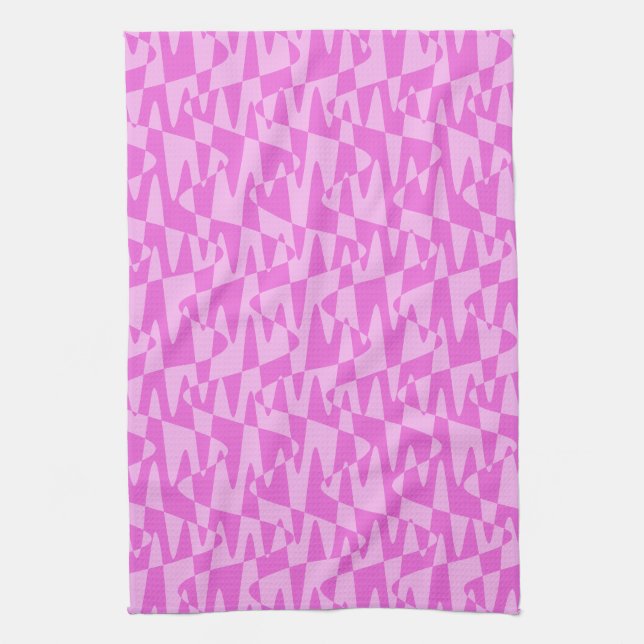 Linge De Cuisine retrowave ripple - duo pink : (Vertical)