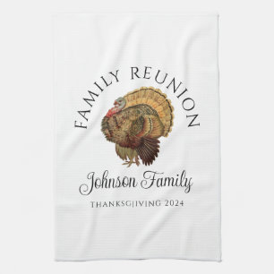 Linge De Cuisine Réunion de famille vintage pour Thanksgiving avec