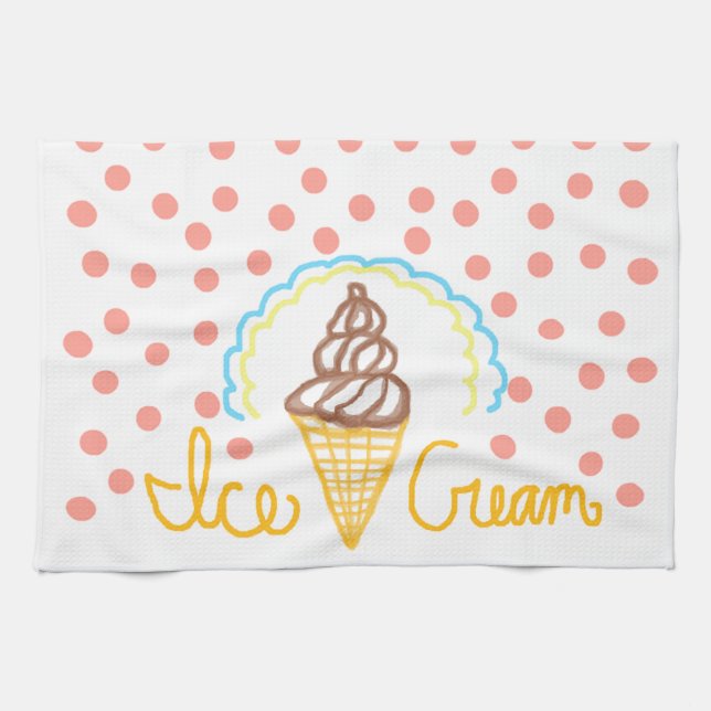 Linge De Cuisine Rêve de pois de crème glacée de chocolat (Horizontal)