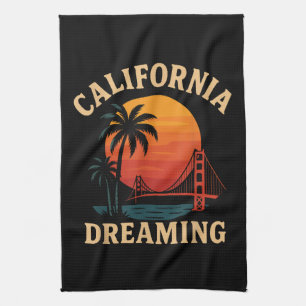 Linge De Cuisine Rêverie californienne Pont Golden Gate Coucher de