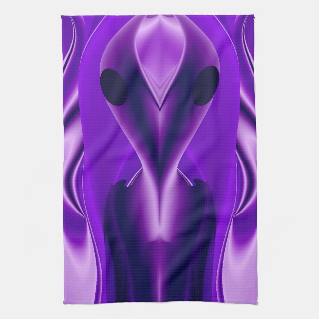 Linge De Cuisine Rêves arc-en-ciel violet 3D, Alien (Vertical)