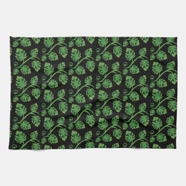 Linge De Cuisine Rêves de Forêt Tropicale Vigne de Philodendron (Horizontal)