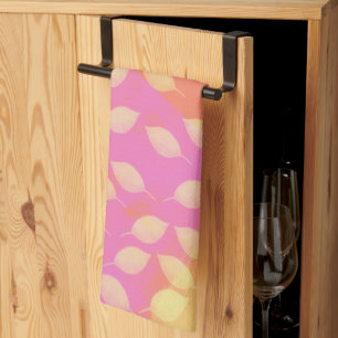 Linge De Cuisine Rhapsodie en jaune, terre cuite et violet abstrait