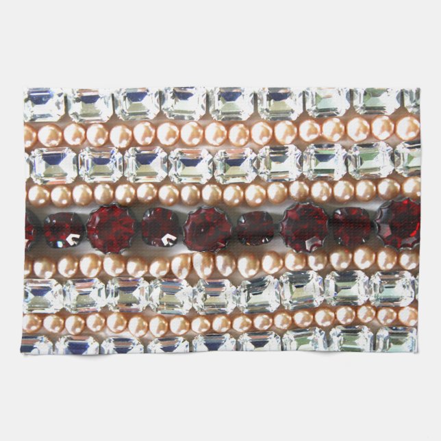 Linge De Cuisine Rhinestones et perles - Bijoux vintages (Horizontal)