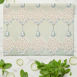 Linge De Cuisine Rhinocéros en dentelle vintage look crème turquois<br><div class="desc">Une broderie victorienne vintage,  motif en dentelle avec bijoux en diamant en strass bleu turquoise. Un design chic et chic,  élégant,  dans les couleurs turquoise,  crème,  vert. Conception parfaite pour un hiver vintage.</div>