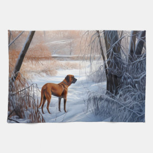 Linge De Cuisine Rhodesian Ridgeback Laisser Neige Noël
