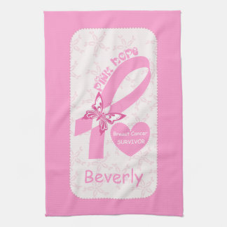 Linge De Cuisine Ribbon rose Survivant du cancer du sein et frontiè