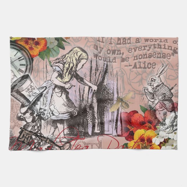 Linge De Cuisine rideau d'alice nonsense pays des merveilles (Horizontal)