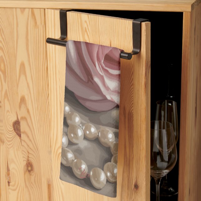 Linge De Cuisine Rideau de douche Rose en soie (Pliage en tiers)