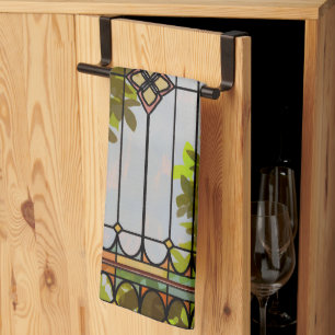 Linge De Cuisine Rideau de fenêtre en verre coloré de jardin victor