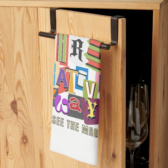 Linge De Cuisine Rire Souvent - Typographie Positive Citation Desig (Pliage en tiers)