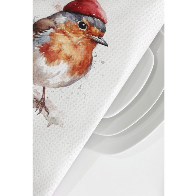 Linge De Cuisine Robin rouge de Noël, personnalisable (Créateur téléchargé)