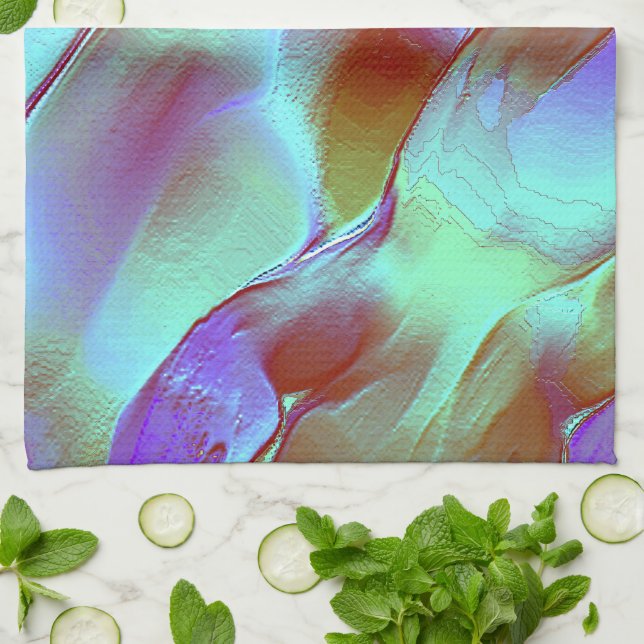 Linge De Cuisine Roche polie en violet chromé (Plié)