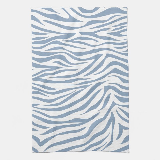 Linge De Cuisine Rock Blue Safari Zebra (Vertical)