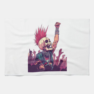 Linge De Cuisine Rock N� Crâne � Concert de squelette punk drôle