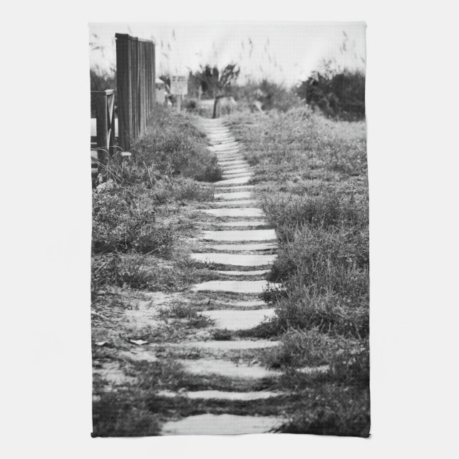 Linge De Cuisine Rock Path up the hill in B/W (Vertical)