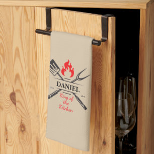 Linge De Cuisine Roi de la Cuisine Khaki-Tan Riche Personnalisable