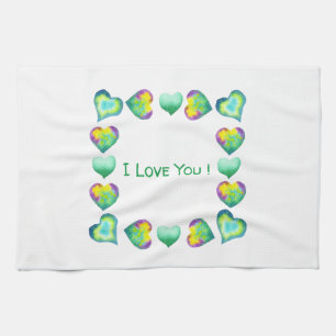 Linge De Cuisine Romantique minimaliste Je t'aime Saint Valentin