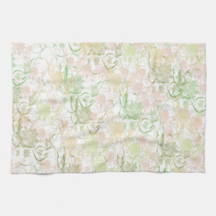 Linge De Cuisine Romantique, or, sarcelle,, aquarelle, chic, floral