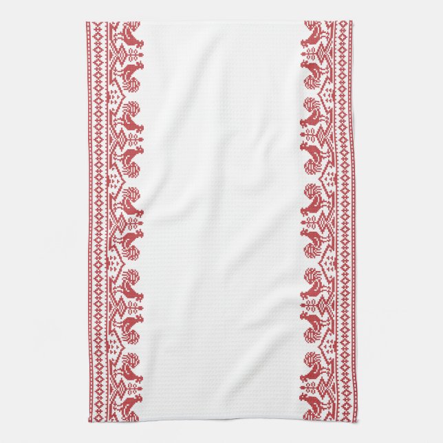 Linge De Cuisine Rooster cross-stitch (Vertical)