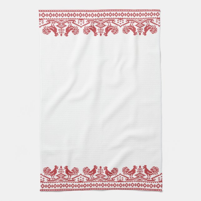 Linge De Cuisine Rooster cross-stitch (Vertical)