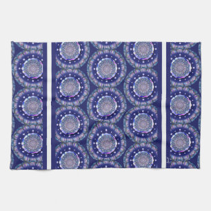Linge De Cuisine Rosace bleue