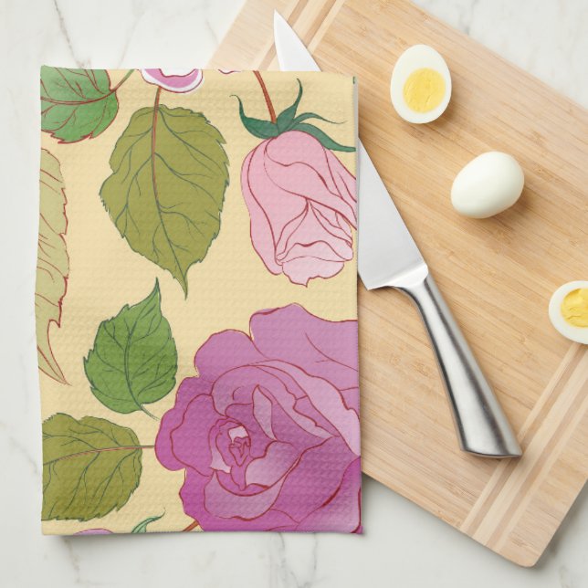 Linge De Cuisine Rose 19 (Quart Plié)