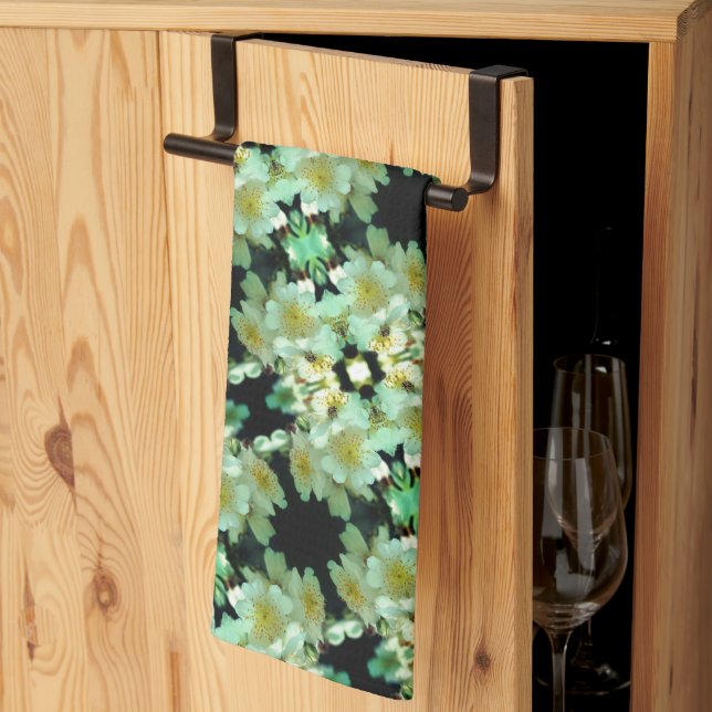 Linge De Cuisine Rose à galets blancs sauvages (Pliage en tiers)