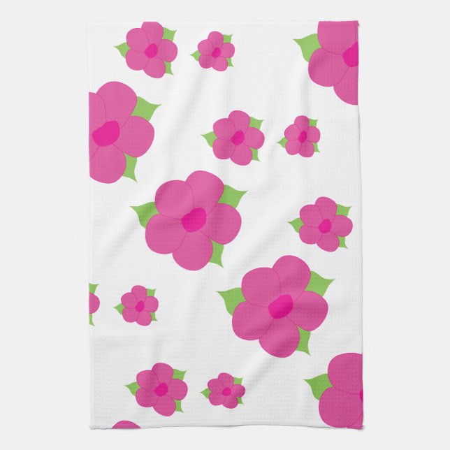 Linge De Cuisine Rose blanc et vert (Vertical)