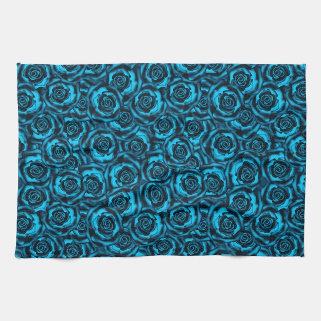 Linge De Cuisine Rose bleu foncé (Horizontal)
