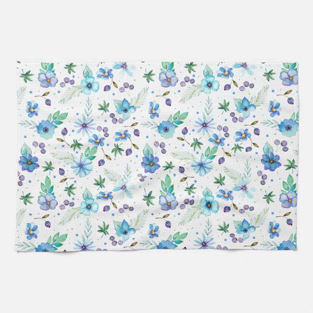 Linge De Cuisine Rose bleue (Horizontal)