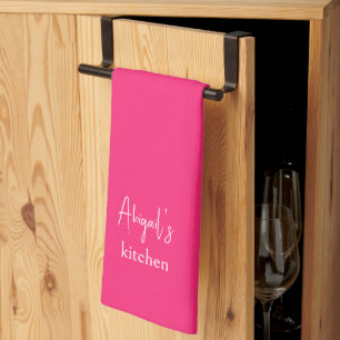 Linge De Cuisine Rose chaud personnalisé