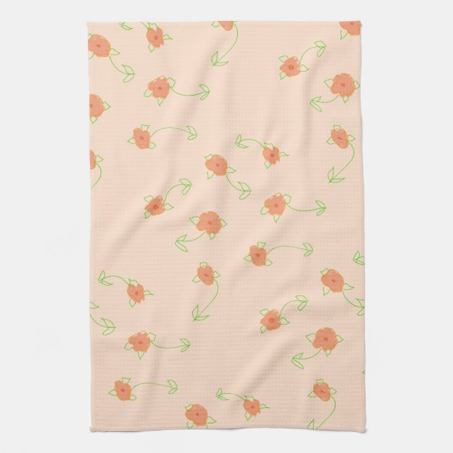Linge De Cuisine Rose clair avec corail (Vertical)