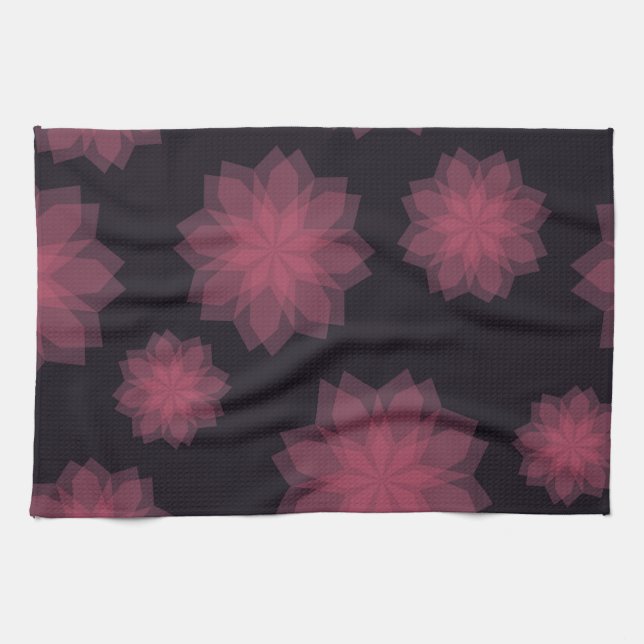 Linge De Cuisine Rose, cool, tendance, abstraction de fleurs modern (Horizontal)