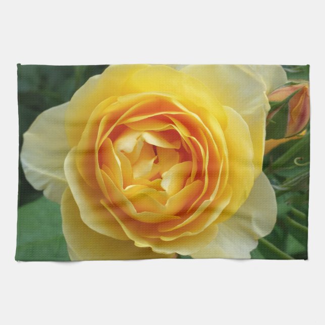 Linge De Cuisine rose et bouton de rose (Horizontal)