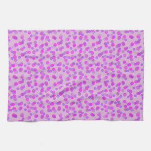 Linge De Cuisine rose et pois violet