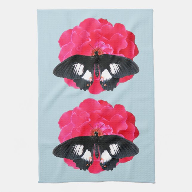 Linge De Cuisine Rose et Swallowtail (Vertical)